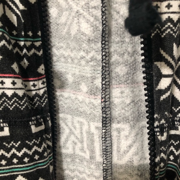 Pink by Victoria’s Secret Christmas Pajama Onesie White Black  Size Small Zip Up - Picture 4 of 5